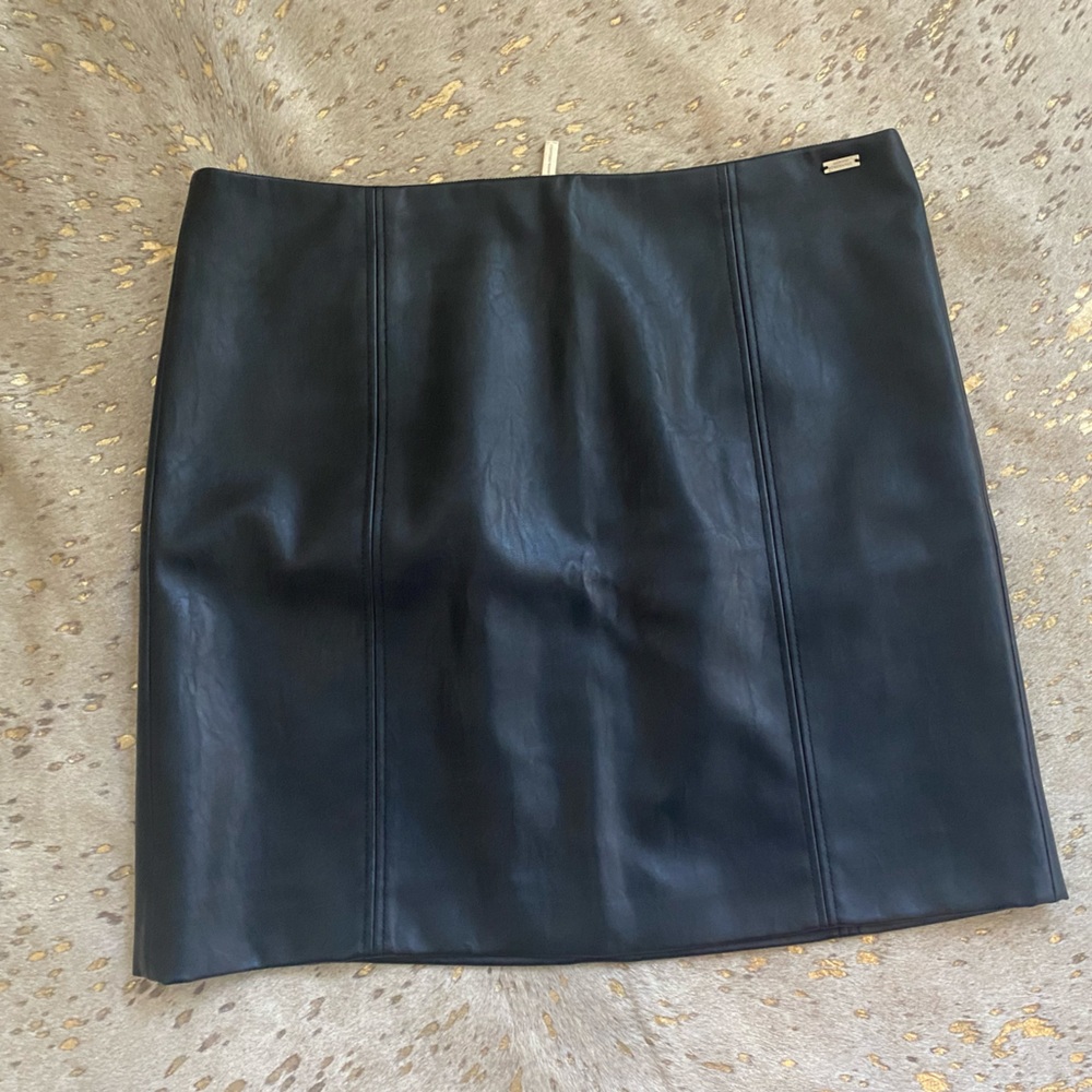 Armani Exchange Vegan Leather Mini Shirt